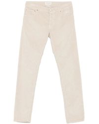 Jacob Cohen - Cremefarbene Fünf-Taschen-Knopfleiste Hose - Lyst