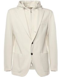 Eleventy - Jassen ,Katoen Hooded Single Breasted Jacket - Lyst