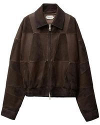Versace - Geometric Patchwork Suede Bomberjack - Lyst