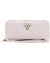 Guess - Accessoires ,Wit ,Zip-Around Portemonnee Met Meerdere Binnenvakken - Lyst
