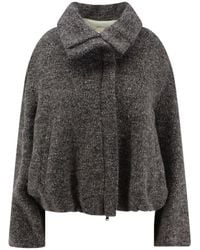 Alysi - Mélange High Collar Jacket - Lyst