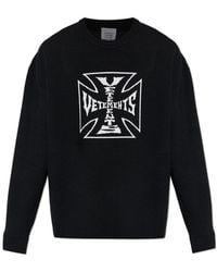 Vetements - Truien & Vesten ,Zwart ,Wol Wollen Trui Met Ronde Hals - Lyst