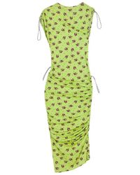 Coperni - Kleedjes ,Groen ,Bloemen Midi Jurk Met Plooitjes - Lyst