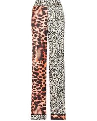 Roberto Cavalli - Leopard Print Straight-Leg Hosen - Lyst