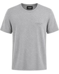 Dondup - Tops ,Grijs ,Katoen T-Shirt Met Ronde Hals, Regular Fit - Lyst