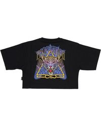Propaganda - Schwarzes Jaguar Dreieck Croptop Tee - Lyst