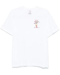 CASABLANCA - Tops ,Wit ,Katoen Wit T-Shirt Met Logo Print En Ronde Hals - Lyst