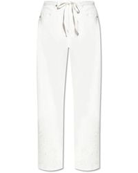 Rag & Bone - Broeken ,Wit ,Katoen Broek Met Openwerkafronding - Lyst