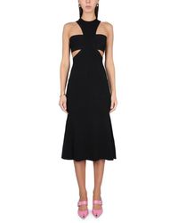 McQueen - Ribgebreide Midi Jurk Met Uitsparingen - Lyst