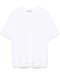 Peserico - Tops ,Wit ,Katoen Witte Jersey T-Shirt Met Multi-Layer Design - Lyst