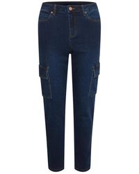Kaffe - Slim-fit cargo jeans mit hoher taille und seitentaschen - Lyst