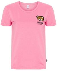 Moschino - Logo Stretch-Jersey Baumwolle Unterwäsche Rosa - Lyst