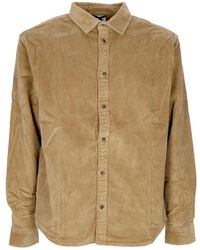 Element - Overhemden ,Groen ,Katoen Velvet Tree Icon Cord Shirt Khaki - Lyst