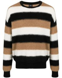 HUGO - Truien & Vesten ,Veelkleurig ,Maximos Crew Neck Sweater Zwart - Lyst
