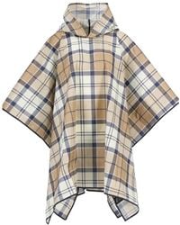 Barbour - Beiger Regenponcho Mit Tartanmuster - Lyst