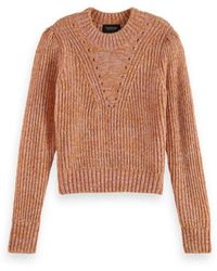 Scotch & Soda - Loose Fit Crew Neck Pullover With Puff Sleeves Sweater - Lyst