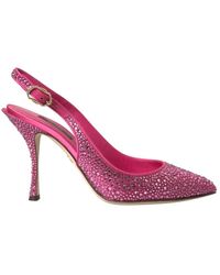 Dolce & Gabbana - SLING BACK IN SATIN UND KRISTALLEN - Lyst