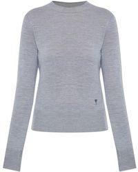 Ami Paris - Truien & Vesten ,Grijs ,Wol Dunne Wollen Trui - Lyst