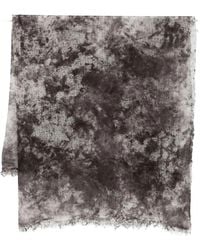 Avant Toi - Camouflage Cashmere Sjaal Met Franjes - Lyst