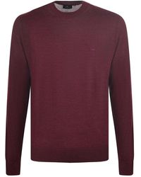 Etro - Truien & Vesten ,Rood ,Wol Gebreide Trui Met Ronde Hals - Lyst
