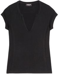 Dondup - Zwarte Katoenen T-Shirts Gemaakt - Lyst
