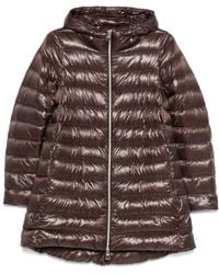 Herno - Jassen ,Bruin ,Leer A-Shape Jacket - Lyst