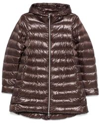 Herno - Jassen ,Bruin ,Leer A-Shape Jacket - Lyst