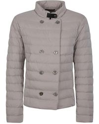 Moorer - Jassen ,Grijs ,Polyester Grijze Winterjas Italiaans Gemaakt - Lyst