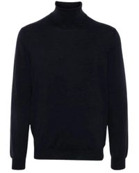 Slowear - Truien & Vesten ,Blauw ,Wol Certified Flexwool Slim Fit Neck Sweater - Lyst
