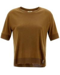 Herno - Glam Knit Effect T-Shirt Van Katoen - Lyst