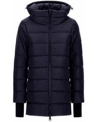 Herno - Jassen ,Blauw ,Leer Medium Down Jacket - Lyst