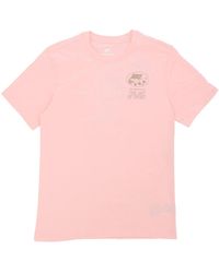 Nike - Fitness ,Roze ,Katoen T-Shirt Met Korte Mouwen En Ronde Hals - Lyst