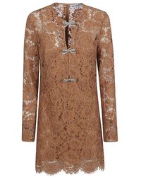 Self-Portrait - Elegantes Braunes Kleid Für Frauen - Lyst