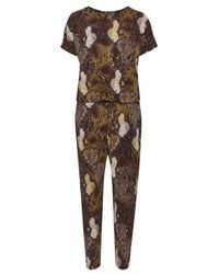 Inwear - Stilvoller Snake Print Jumpsuit 30103150 Gelb/Braun - Lyst