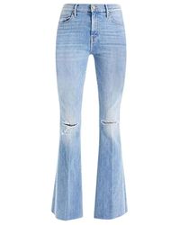 Mother - Dreamer jeans in denim blu chiaro a vita media - Lyst