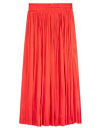 Suncoo - Rokken ,Rood ,Satijn Geplooide Satijnen Rok Met Elastische Tailleband - Lyst