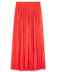 Suncoo - Rokken ,Rood ,Satijn Geplooide Satijnen Rok Met Elastische Tailleband - Lyst