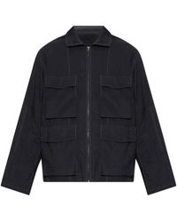 Lemaire - Jassen ,Blauw ,Katoen 3D Pocket Jacket - Lyst