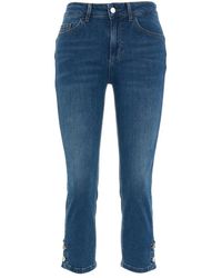Liu Jo - Cropped flared jeans mit logo-details - Lyst