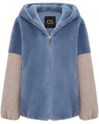 CESARE GASPARI - Stilvolle kapuzenjacke aus kunstpelz reyna - blau - Lyst