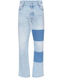 MM6 by Maison Martin Margiela - Hellblaue Klassische Jeans Mit Signaturmotiv - Lyst
