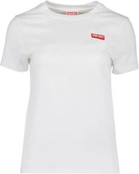 KENZO - Logo print rundhals t-shirt - Lyst