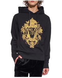 Versace Jeans Couture - Schwarzer Barock Hoodie Mit Kristallen - Lyst