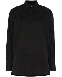 Pinko - Overhemden ,Zwart ,Katoen Casual Lange Mouw Zwart Katoenen Overhemd - Lyst