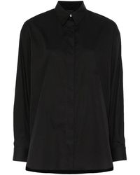 Pinko - Overhemden ,Zwart ,Katoen Casual Lange Mouw Zwart Katoenen Overhemd - Lyst