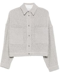 IRO - Strukturierte Graue Jacke Kragen Lange Ärmel - Lyst