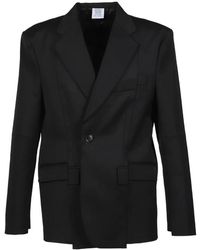 Vetements - Jassen ,Zwart ,Leer Cut-Up Tailored Jacket - Lyst