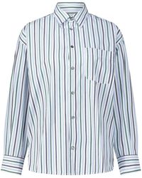 A.P.C. - Overhemden ,Wit ,Katoen Gestreept Oversized Overhemd - Lyst