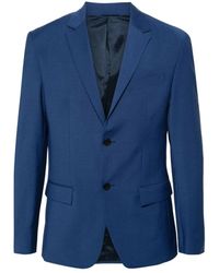 Calvin Klein - Blaue wollmischungsjacke mit revers - Lyst