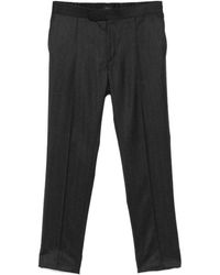 Brioni - Broeken ,Grijs ,Wol Houtskool Wol Visgraat Broek - Lyst